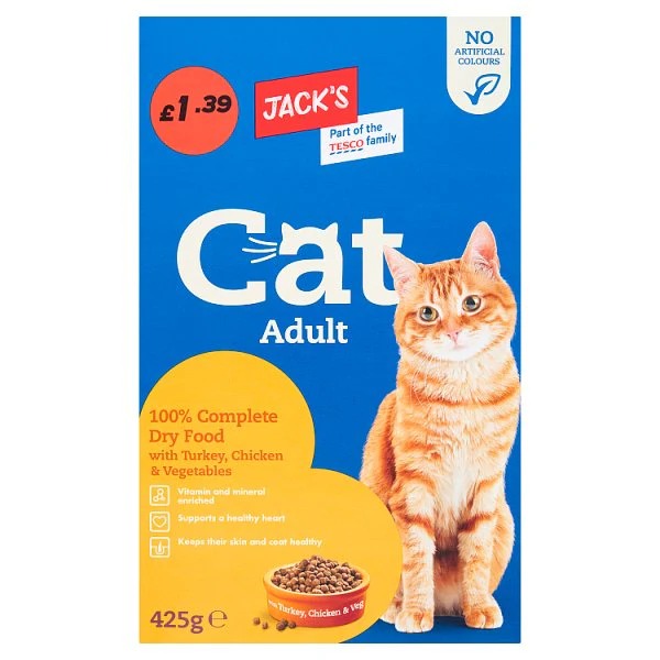 Jack's Cat Adult Dry Food with Herring & Vegetables 425g