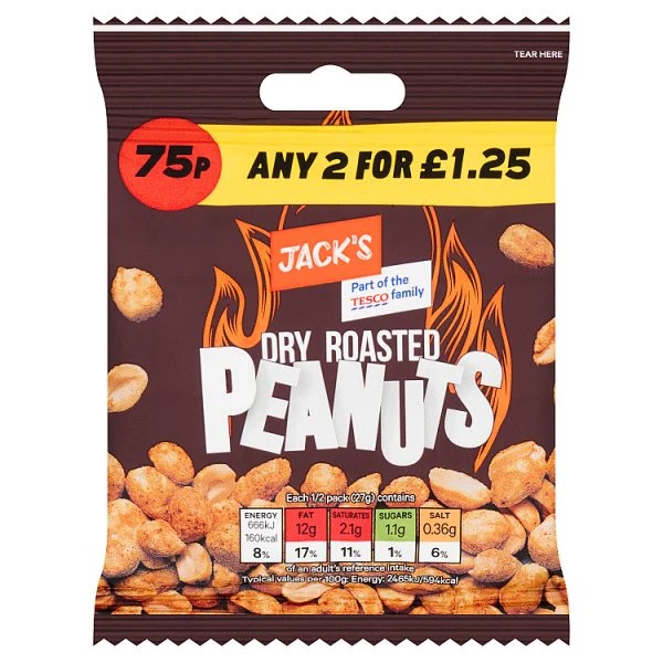 Jack's Dry Roasted Peanuts 45g