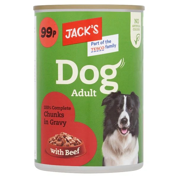 Jack's Dog Adult Chunks in Gravy with Beef 400g