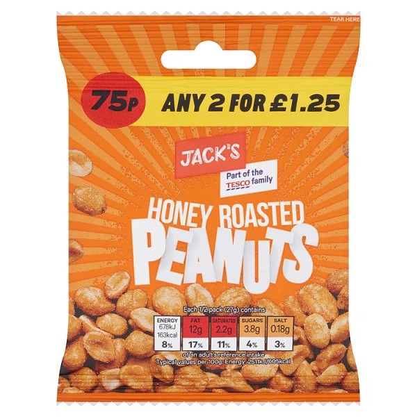 Jack's Honey Roasted Peanuts 45g